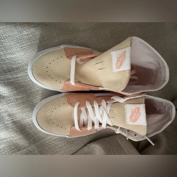 New Vans Sk8-Hi Tapered Stackform Peach Color block Platform Shoes Size 7 - Picture 7 of 10